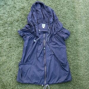 Ryu Anthropologie Hooded Zip Jacket Womens L Boho Langenlook Cinch Waist Puffer